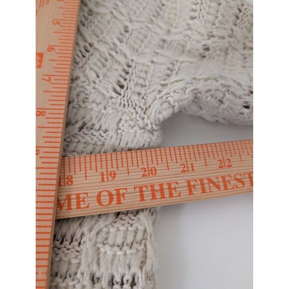 Sleeping on Snow Oarsin Hooded Cardigan Womens Size Small Cream Open Knit - Picture 11 of 12